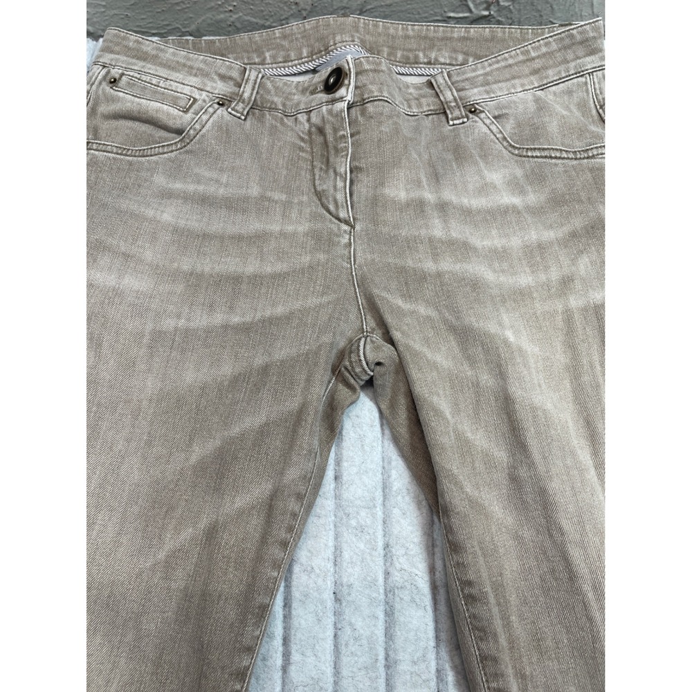 Brunello Cucinelli Jeans Womens 8 Taupe Brown Slim Straight Denim Made in Italy